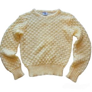 Chelsea Place 90s Womens Yellow Knit Sweater Size Small